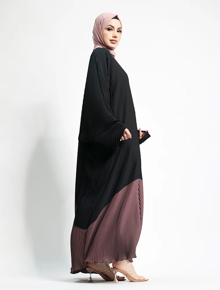 Mauve Pleated Batwing